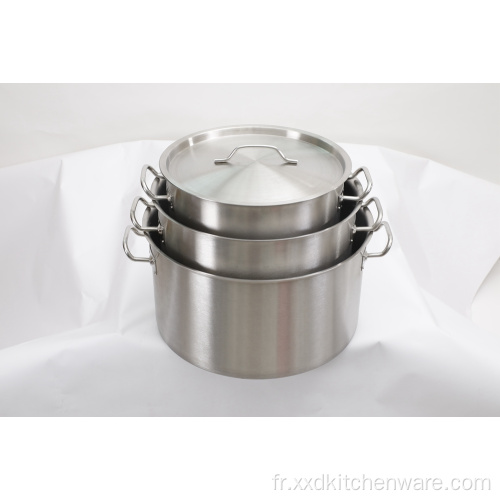 Stockpot en acier inoxydable poli